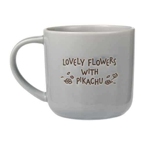 Taza LOVELY FLOWERS WITH PIKACHU en Azul Grisáceo