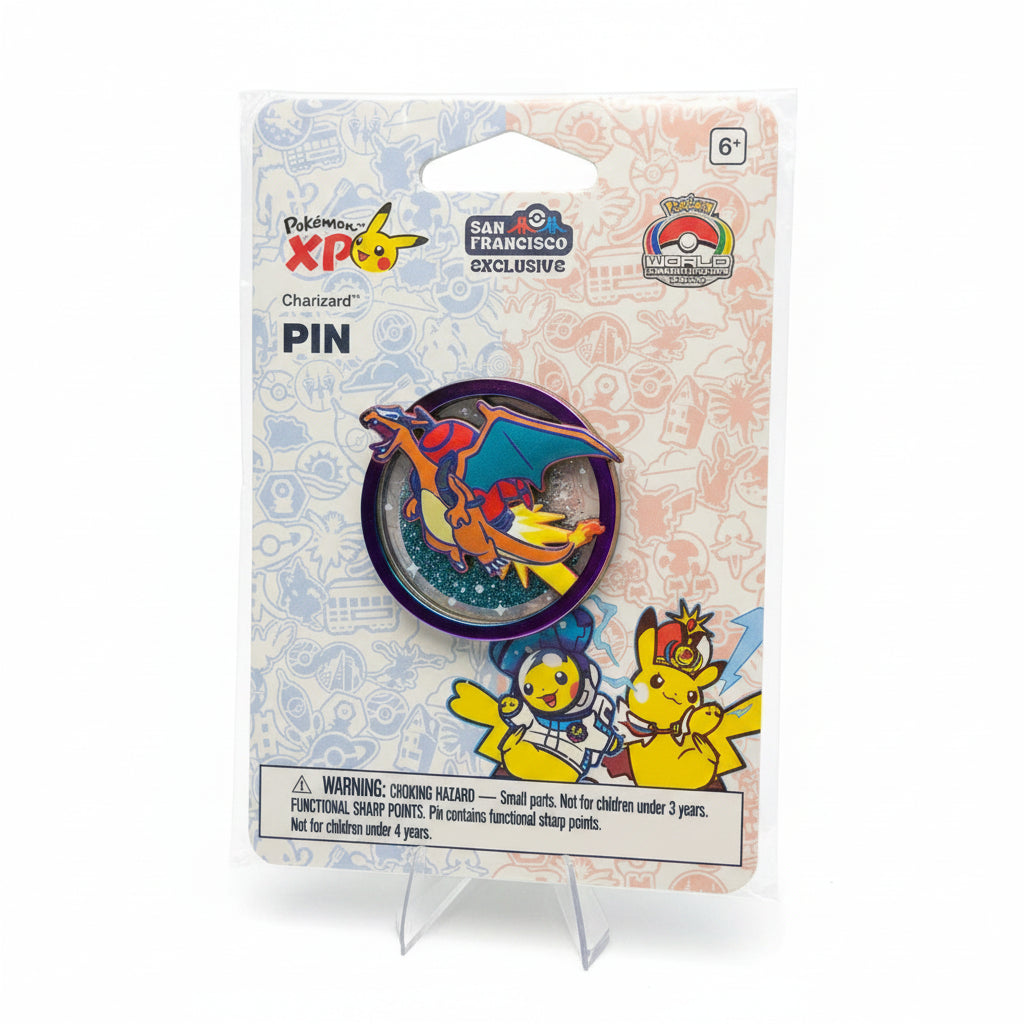 Pin Charizard Premium Glitter - Edición Exclusiva San Francisco Pokémon World Championships / XP