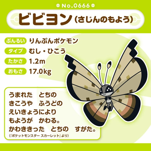 Peluche Pokémon Fit Vivillon (Patrón de Arenisca)