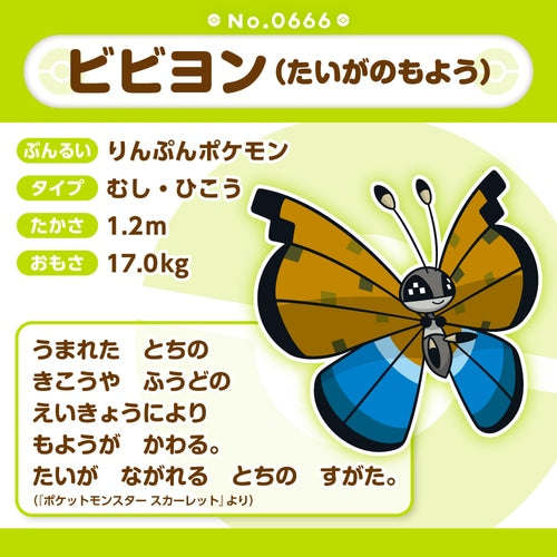 Peluche Pokémon fit Vivillon (patrón de tigre)