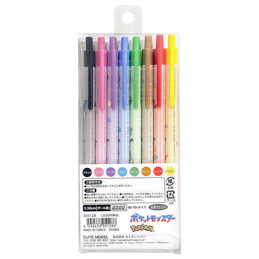 Conjunto de 8 bolígrafos gel tipo Slim Knock
Pokémon Stationery
