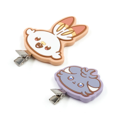 Pinza de Cabello de Caucho  Scorbunny & Espurr - Poke Pieces