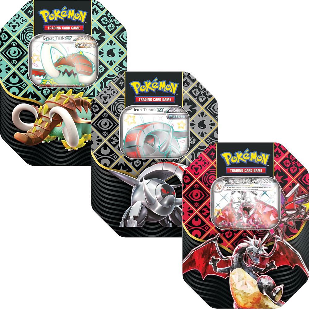 Paldea Fates Tin Español (Charizard,Colmilargo,Ferrodada)