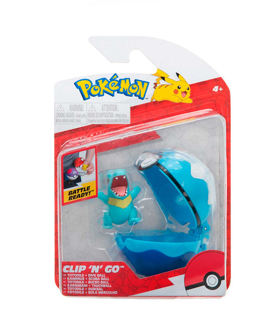 Jazware Pokeball Clip N Go Totodile