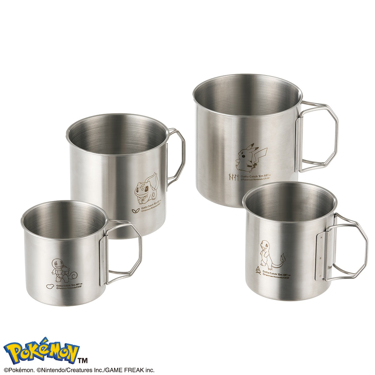 Juego de tazas Pokemon para Acampar Logos