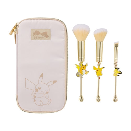 Set de Brochas de Maquillaje con Estuche Pikachu, Raichu, Pichu