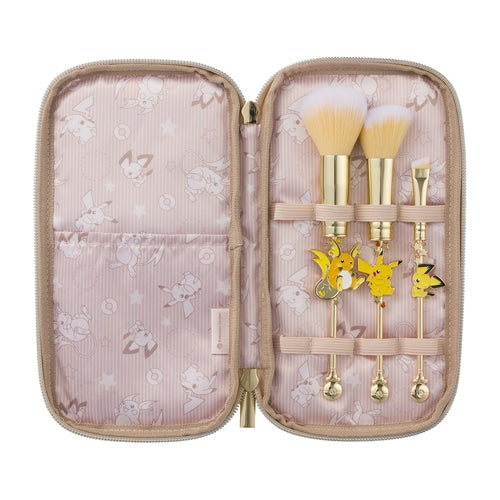 Set de Brochas de Maquillaje con Estuche Pikachu, Raichu, Pichu