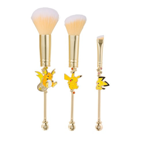 Set de Brochas de Maquillaje con Estuche Pikachu, Raichu, Pichu