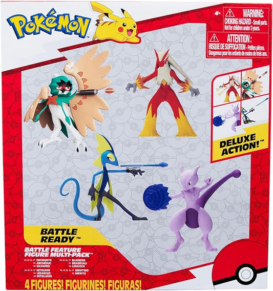 Paquete múltiple de Figuras de Batalla - Mewtwo Blaziken, Inteleon y Decidueye