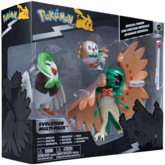 Pokemon Select Evolution - Juego de cifras de acción de Rowlet Dartrix Decidueye (3 unidades)