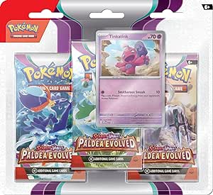 Pokemon TCG: Pokemon Escarlata y Violeta 2 Paldea Evolved Paquete de 3 ampollas (promoción aleatoria)